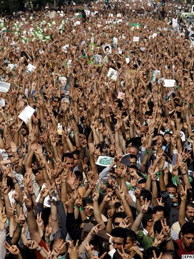 Mousavi supporters rally in Tehran